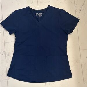 Greys anatomy scrub top indigo sz m